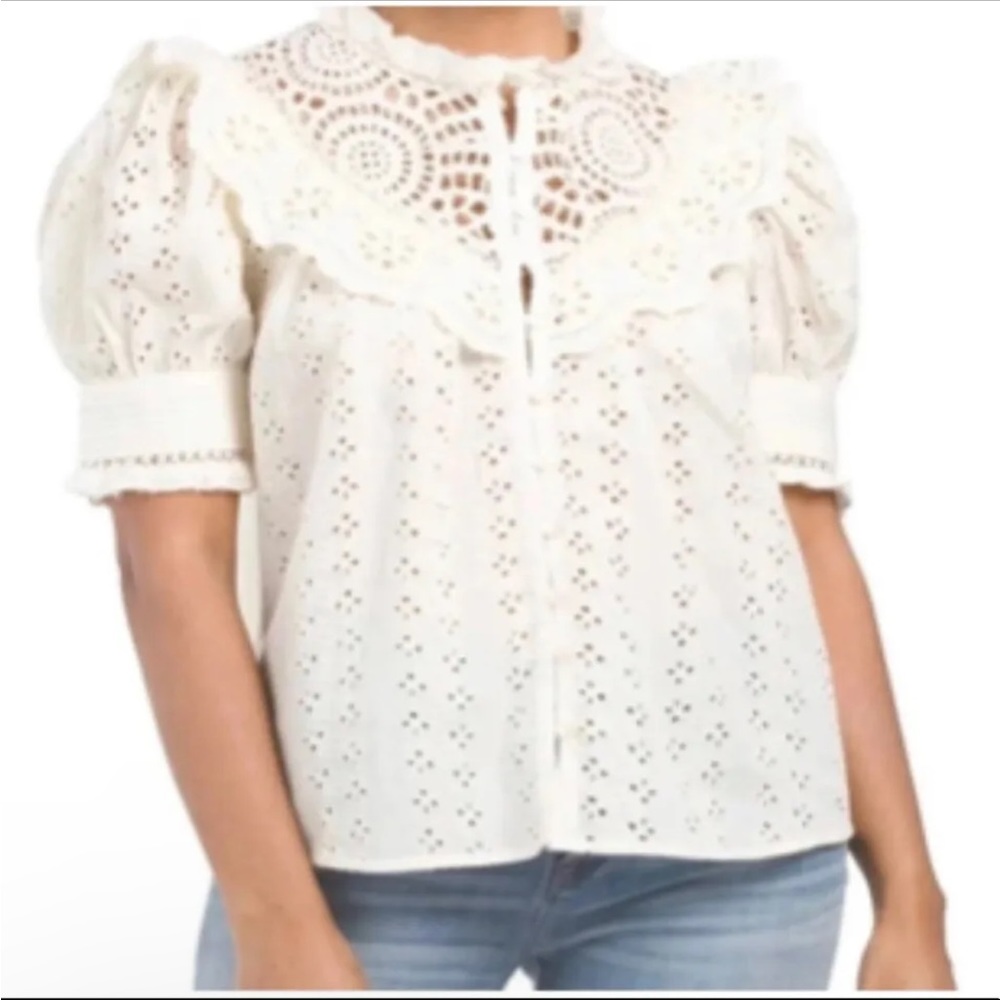 House of Harlow 1960 Eyelet top